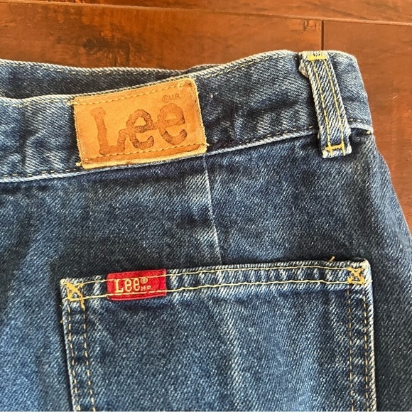 VINTAGE Lee Denim Midi Jean Skirt 1980s Size 14 Vtg 80s - Picture 6 of 10